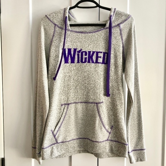 Wicked, Broadway Musical, Pullover, Hoodie, Heather Grey, With Purple, Size S - Picture 1 of 9